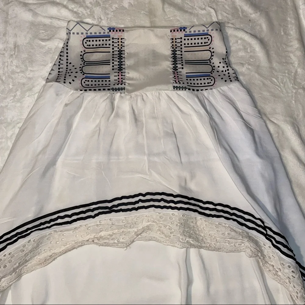 LINEN HIGH LOW SKIRT S - Picture 2 of 12